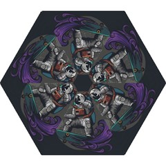 Illustration Astronaut Cosmonaut Paying Skateboard Sport Space With Astronaut Suit Mini Folding Umbrellas by Ndabl3x