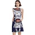 Boy Spaceman Space Rocket Ufo Planets Stars Cocktail Party Halter Sleeveless Dress With Pockets View2