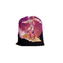 Astronaut Spacesuit Standing Surfboard Surfing Milky Way Stars Drawstring Pouch (Small) View1