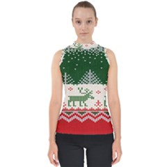 Merry Christmas Ugly Mock Neck Shell Top by artworkshop