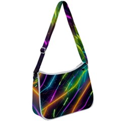 Vibrant Neon Dreams Zip Up Shoulder Bag by essentialimage