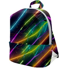 Vibrant Neon Dreams Zip Up Backpack by essentialimage