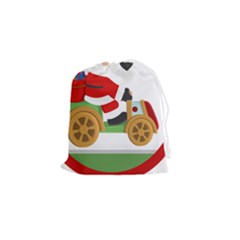 Christmas Santa Claus Drawstring Pouch (small) by Sarkoni