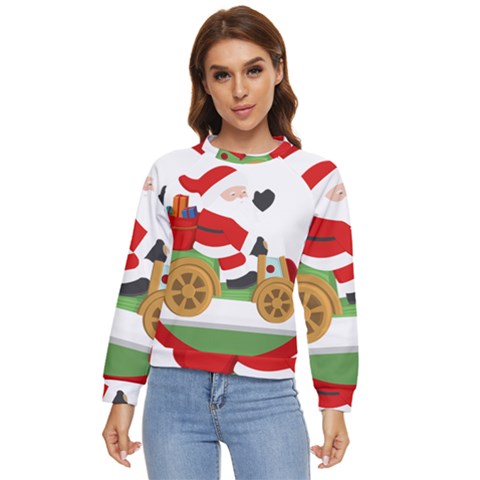 Christmas Santa Claus Women s Long Sleeve Raglan T-shirt by Sarkoni