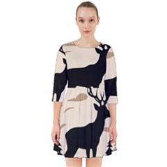 Deer Wildlife Smock Dress by Sarkoni