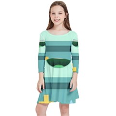 Bmo Adventure Time Kids  Quarter Sleeve Skater Dress by Bedest