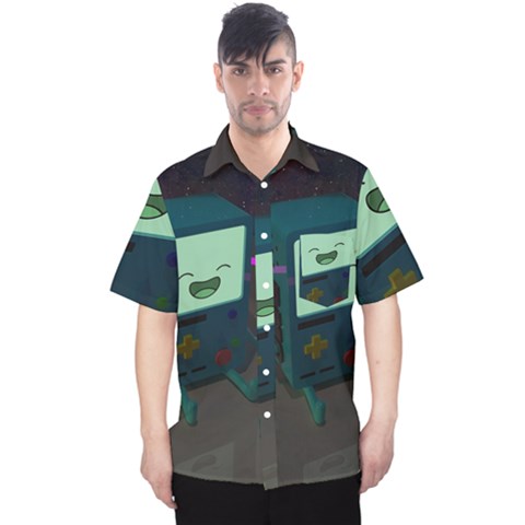Bmo In Space  Adventure Time Beemo Cute Gameboy Men s Hawaii Shirt by Bedest