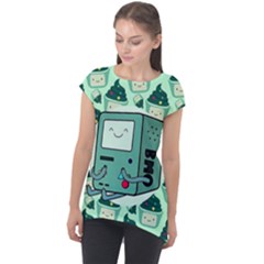 Adventure Time Bmo Cap Sleeve High Low Top by Bedest