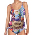Cartoon Adventure Time Finn Princess Bubblegum Lumpy Space Tankini Set View1