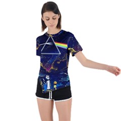Trippy Kit Rick And Morty Galaxy Pink Floyd Asymmetrical Short Sleeve Sports T-shirt by Bedest