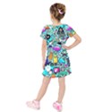 Graffiti Pop Art Crazy Retro Kids  Short Sleeve Velvet Dress View2