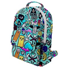 Graffiti Pop Art Crazy Retro Flap Pocket Backpack (small) by Bedest
