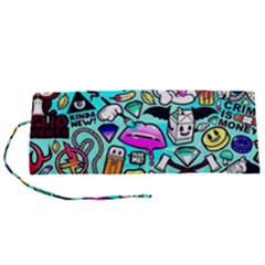 Graffiti Pop Art Crazy Retro Roll Up Canvas Pencil Holder (s) by Bedest