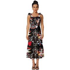 Graffiti Tatoo Skate Art Boom Tie-strap Tiered Midi Chiffon Dress by Bedest