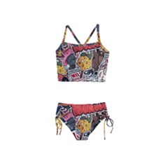 Stickerbomb Crazy Graffiti Graphite Monster Girls  Tankini Swimsuit by Bedest