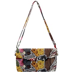 Stickerbomb Crazy Graffiti Graphite Monster Removable Strap Clutch Bag by Bedest