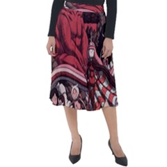 Adventure Time Cartoon Classic Velour Midi Skirt  by Bedest