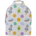 Seamless Pattern Cartoon Space Planets Isolated White Background Mini Full Print Backpack View1