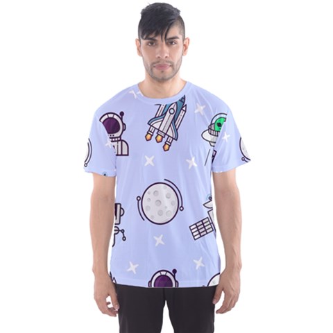 Seamless Pattern With Space Theme Men s Sport Mesh T-shirt by Hannah976