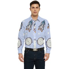 Seamless Pattern With Space Theme Men s Long Sleeve  Shirt by Hannah976
