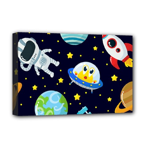 Space Seamless Pattern Illustration Deluxe Canvas 18  X 12  (stretched) by Hannah976
