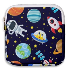 Space Seamless Pattern Illustration Mini Square Pouch by Hannah976