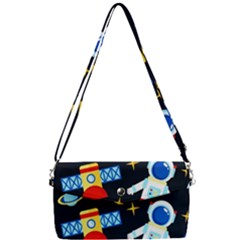 Space Seamless Pattern Cartoon Art Removable Strap Clutch Bag by Hannah976