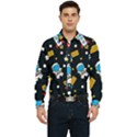 Seamless Adventure Space Vector Pattern Background Men s Long Sleeve  Shirt View1