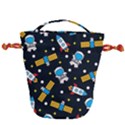 Seamless Adventure Space Vector Pattern Background Drawstring Bucket Bag View1