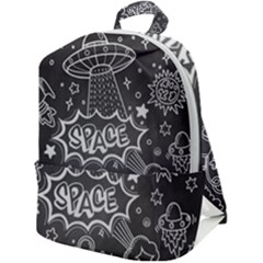 Vector Flat Space Design Background With Text Zip Up Backpack by Hannah976