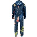 Seamless Pattern With Funny Aliens Cat Galaxy Hooded Jumpsuit (Men) View2