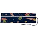 Seamless Pattern With Funny Aliens Cat Galaxy Roll Up Canvas Pencil Holder (L) View2
