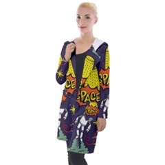 Vector Flat Space Design Background Hooded Pocket Cardigan by Hannah976