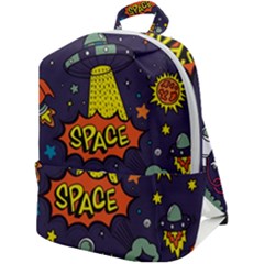 Vector Flat Space Design Background Zip Up Backpack by Hannah976