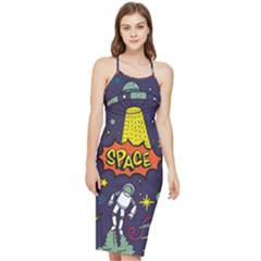Vector Flat Space Design Background Bodycon Cross Back Summer Dress by Hannah976