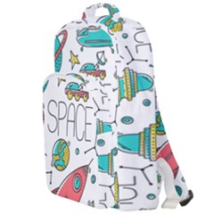 Space Cosmos Seamless Pattern Seamless Pattern Doodle Style Double Compartment Backpack by Hannah976