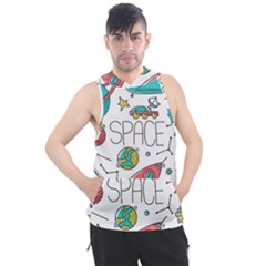 Space Cosmos Seamless Pattern Seamless Pattern Doodle Style Men s Sleeveless Hoodie by Hannah976