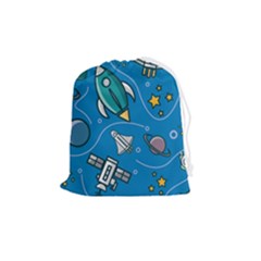 About Space Seamless Pattern Drawstring Pouch (medium) by Hannah976