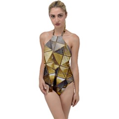 Golden Mosaic Tiles  Go With The Flow One Piece Swimsuit by essentialimage365