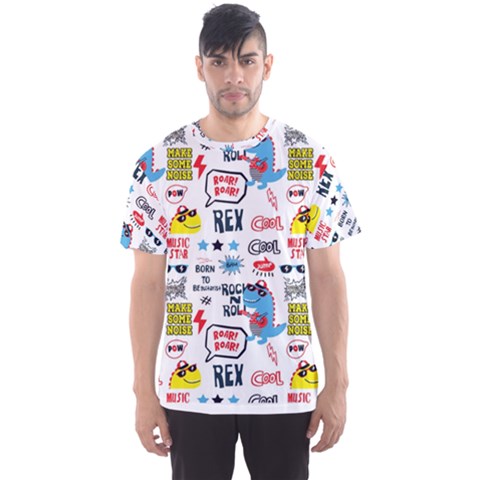 Monster Cool Seamless Pattern Men s Sport Mesh T-shirt by Hannah976
