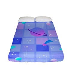 Seamless Pattern Pastel Galaxy Future Fitted Sheet (full/ Double Size) by Hannah976