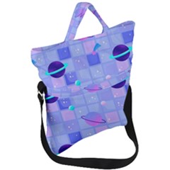 Seamless Pattern Pastel Galaxy Future Fold Over Handle Tote Bag by Hannah976