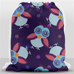 Owl Pattern Background Drawstring Bag (large) by Hannah976