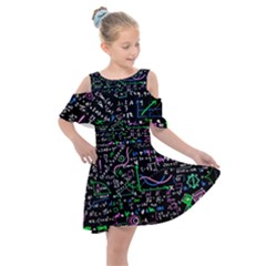 Math Linear Mathematics Education Circle Background Kids  Shoulder Cutout Chiffon Dress by Hannah976