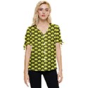 Under My Little yellow Umbrella Bow Sleeve Button Up Top View1