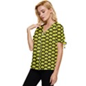 Under My Little yellow Umbrella Bow Sleeve Button Up Top View2