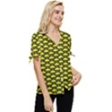 Under My Little yellow Umbrella Bow Sleeve Button Up Top View3