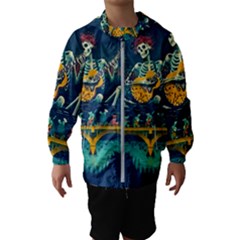 Grateful Dead Singing Skeleton Kids  Hooded Windbreaker by Bedest