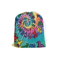 Grateful Dead Bears Tie Dye Vibrant Spiral Drawstring Pouch (large) by Bedest