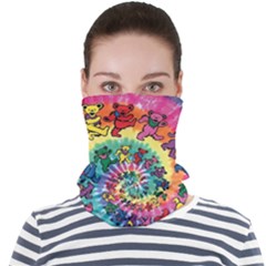 Grateful Dead Bears Tie Dye Vibrant Spiral Face Seamless Bandana (adult) by Bedest